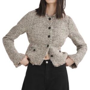 NWT Rag & Bone Black and White Carmen Tweed Blazer